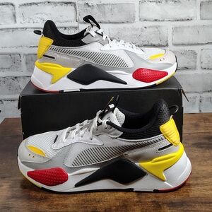 Puma RS-X Toys Sneakers  White Cyber Yellow Black Red 369449-15 Men’s 9 US